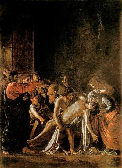 Ressurreição de Lázaro (veja também 232098,94,95) de Michelangelo Merisi Caravaggio