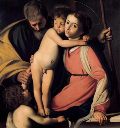 A Sagrada Família com João Batista quando menino, no início do século XVII. de Michelangelo Merisi Caravaggio