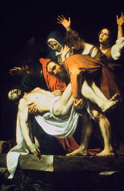 A deposição no túmulo A deposiçãoO enterro, 1602-16044 de Michelangelo Merisi Caravaggio