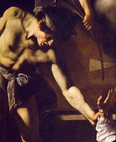 O martírio de São Mateus, detalhe, 1599-1600 de Michelangelo Merisi Caravaggio