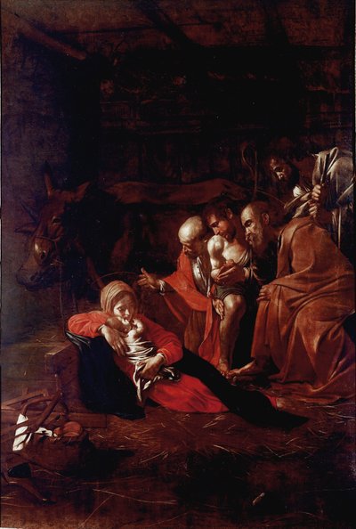 Adoração dos Magos Pintura de Michelangelo Merisi dit Il Caravaggio de Michelangelo Merisi da Caravaggio