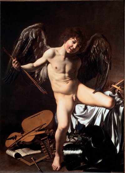 Amor vincit omnia (chamado Cupido Vitorioso ou Amor Triunfante ou Amor Terrestre) (Pintura de Michelangelo Merisi da Caravaggio