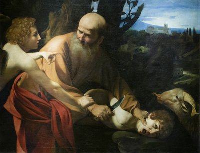 Sacrifício de Isaac de Michelangelo Merisi da Caravaggio