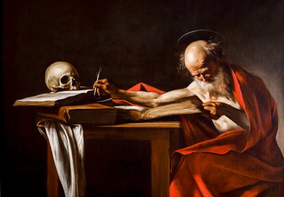 São Girolamo 1605 - 1606, Óleo sobre tela. de Michelangelo Merisi da Caravaggio