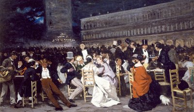 Um café na Piazza San Marco, de Michele Cammarano de Michele Cammarano