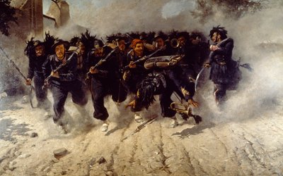 Bersaglieri Carga na Porta Pia, de Michele Cammarano (1835-1920), óleo sobre tela, 290x472 cm de Michele Cammarano