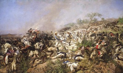A Batalha de Dogali, 1896 de Michele Cammarano