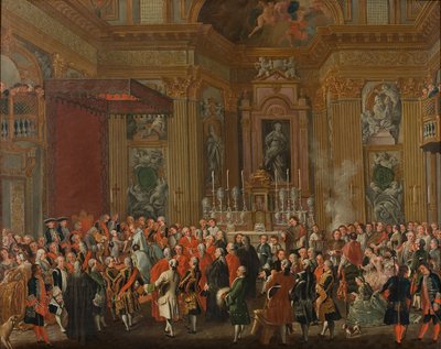 "Fernando IV presta juramento como rei de Nápoles". de Michele Foschini
