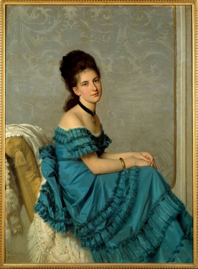 Retrato de Adelaide Banti. Pintura de Michel Gordigiani (1830-1909) de Michele Giordigiani