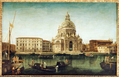 Santa Maria della Salute, Veneza, com gôndolas no Grande Canal de Michele Marieschi