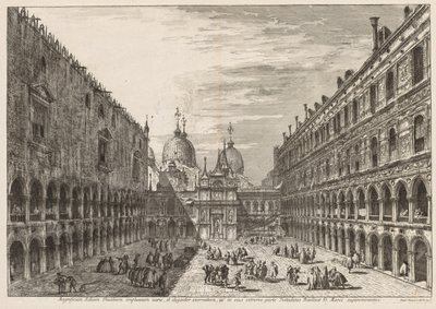Vistas de Veneza: O Pátio do Palácio Ducal de Michele Marieschi