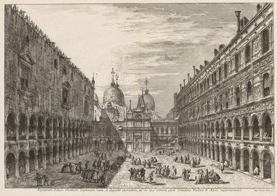 Vistas de Veneza: O Pátio do Palácio Ducal, 1741. de Michele Marieschi