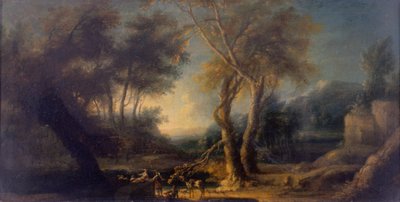 Paisagem rochosa, c.1730 (óleo sobre tela) de Michele Pagano
