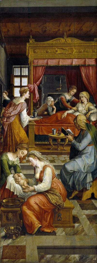O Nascimento da Virgem por Coxcie de Michiel I Coxie or Coxcie