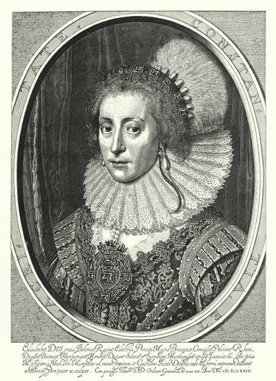 Elizabeth Stuart, Rainha da Boémia (gravura) de Michiel Jansz. van (after) Miereveld
