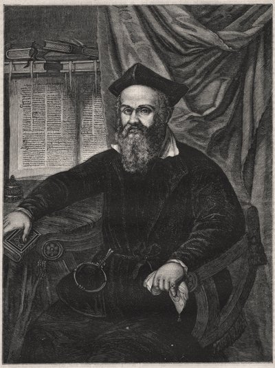 Retrato de Marco Antonio de Dominis (Markantun de Dominis) (1556-1624) Eclesiástico, apóstata e homem da ciência da Dalmácia - gravura de G J Delff depois de Mierevelt de Michiel Jansz. van (after) Mierevelt