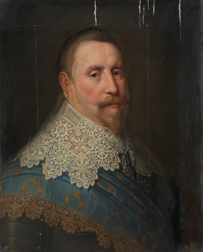 Retrato de Gustavo II Adolfo (1594-1632), rei da Suécia de Michiel Jansz van Mierevelt (copy after)