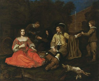 Descanso elegante da empresa de caça de Michiel Sweerts