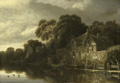 Casa de campo velha na água de Michiel van Vries