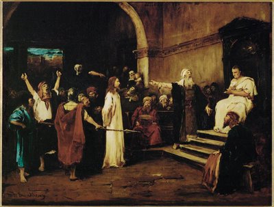 Cristo diante de Pilatos (pintura sobre tela) de Mihaly Munkacsy