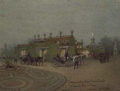 Chegada de Alice, princesa de Hesse, a Livadia em 10 de outubro de 1894, 1895 de Mihaly von Zichy