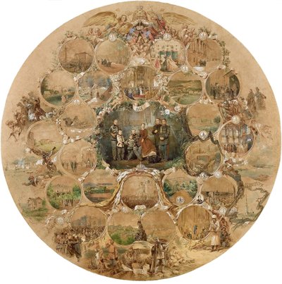 Composição para a celebração do casamento de prata do imperador Alexandre II, 1866 de Mihaly von Zichy