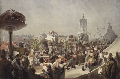 Festival folclórico em meados do século 19 na Rússia de Mihaly von Zichy