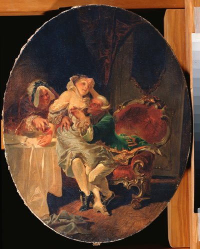 O Sedutor - Pintura de Mihaly Zichy (1827-1906), óleo sobre tela de Mihaly von Zichy