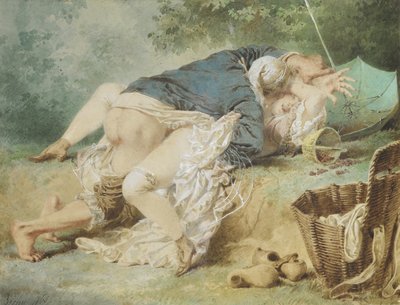 Amantes em um parque, 1865 de Mihaly von Zichy
