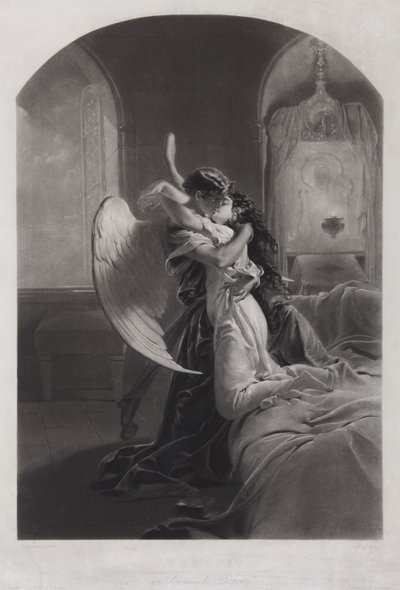 Tamara e Demon. Ilustração do poema O Demônio, de Mikhail Lermontov, c. 1880 de Mihaly von Zichy