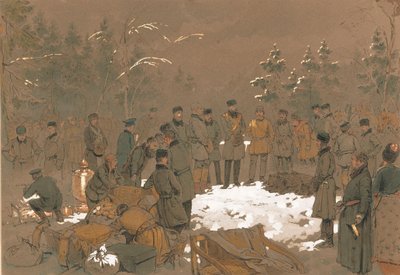 A caça ao urso do czar Alexandre II, 1872. de Mihaly von Zichy
