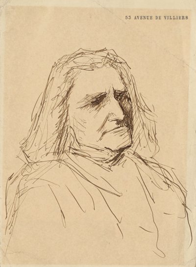 Retrato de Franz Liszt 1811-1886, década de 1880. de Mihály Munkácsy