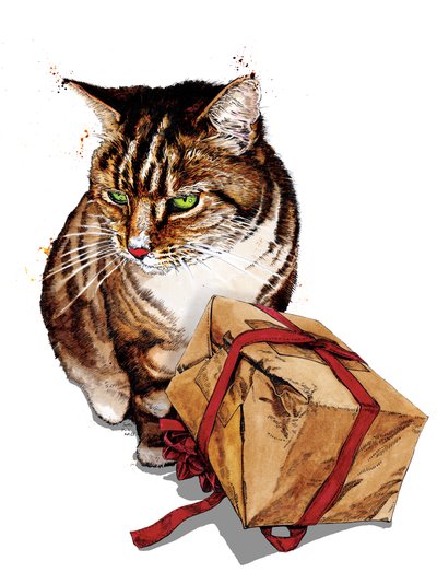 Gato de Aniversário em Branco, 2020 de Mike Davis