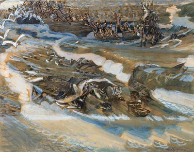 Ilustração para o conto de fadas do czar Saltan de A. Pushkin, 1901 de Mikhail Aleksandrovich Vrubel