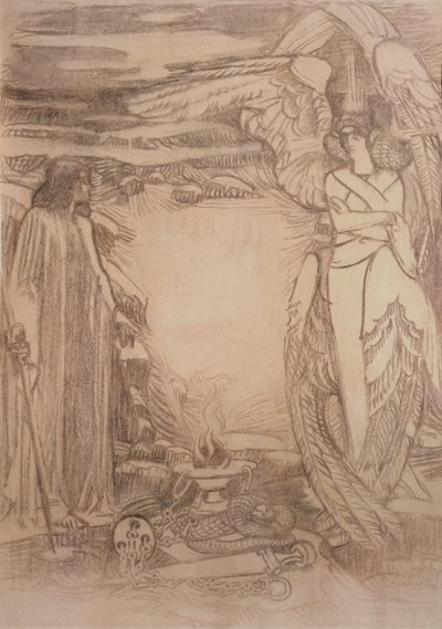 Ilustração para o poema Profeta de A. Pushkin, 1905 de Mikhail Aleksandrovich Vrubel