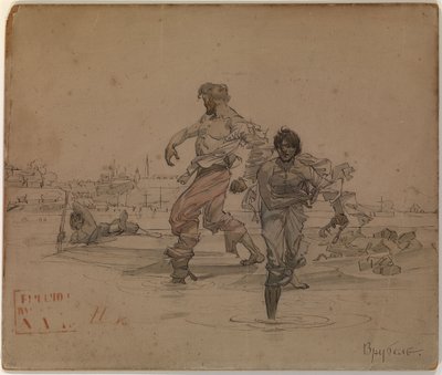 Ilustração para o poema The Robber Brothers, de Alexander Pushkin, 1881 de Mikhail Aleksandrovich Vrubel