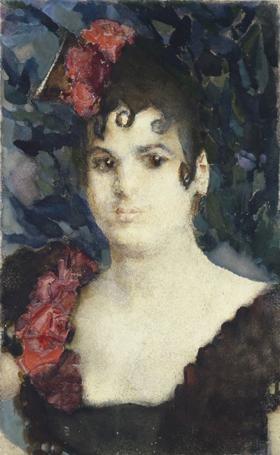 Retrato de Tatyana Lyubatovich como Carmen, década de 1890 de Mikhail Aleksandrovich Vrubel