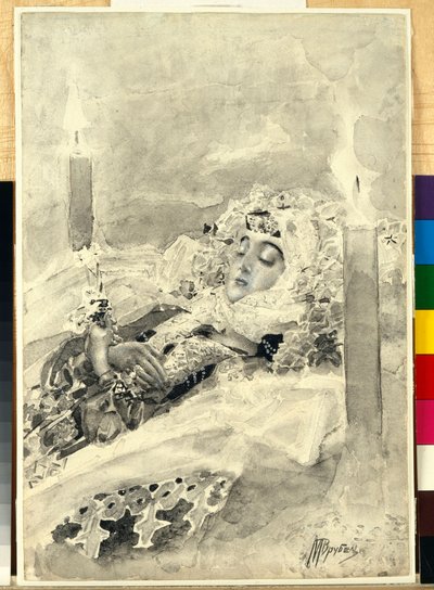 Tamara no caixão de Mikhail Aleksandrovich Vrubel