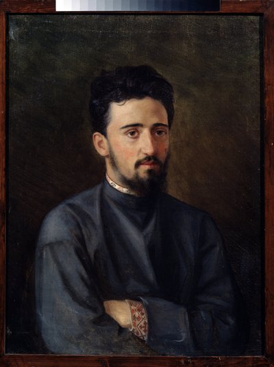 Retrato do autor V.M. Garshin (1855-1888). Pintura por Mikhail Georgievich Malyshev (1852-1914), óleo sobre tela de Mikhail Georgievich Malyshev