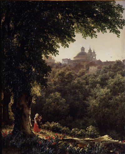 Ariccia perto de Roma, 1836 de Mikhail Ivanovich Lebedev