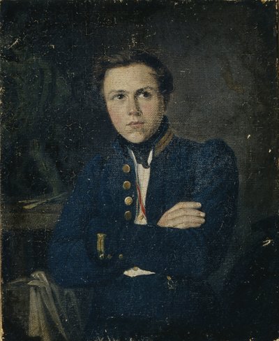 Retrato do escultor Alexander Ivanovich Terebenev 1812-1859, 1835 de Mikhail Ivanovich Skotti