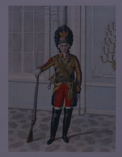 Oficial do Regimento de Cavalaria dos Guardas da Vida em 1764-1796, início da década de 1840 de Mikhail Ivanovich Terebenev