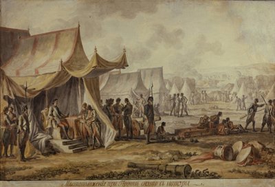 Pedro I no rio Pruth, 1804 de Mikhail Matveevich Ivanov