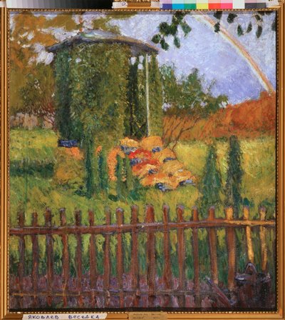 A Garden Arbour - Pintura de Mikhail Nikolayevich Yakovlev (1880-1942), óleo sobre tela de Mikhail Nikolayevich Yakovlev
