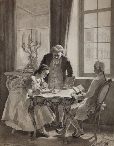 Aula de língua russa da imperatriz Catarina II, 1894 de Mikhail Petrovich Klodt Baron
