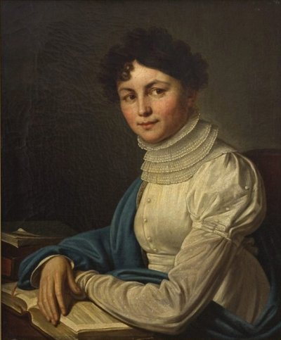 Retrato da poetisa Anna Bunina 1774-1829, 1825 de Mikhail Prokopyevich Vishnevitsky