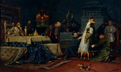 Tolo casaco. Boyar Druzhina Andreyevich Morozov antes de Ivan, o Terrível, 1885 de Mikhail Vasilievich Nesterov