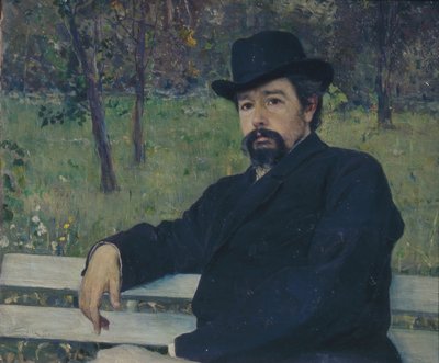Retrato do pintor Nikolai Alexandrovich Yaroshenko 1846-1898, 1897 de Mikhail Vasilievich Nesterov