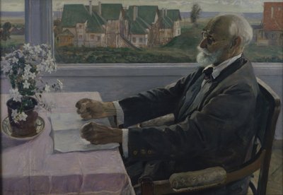 Retrato do fisiologista, psicólogo e médico Ivan P. Pavlov 1849-1936, 1935 de Mikhail Vasilievich Nesterov