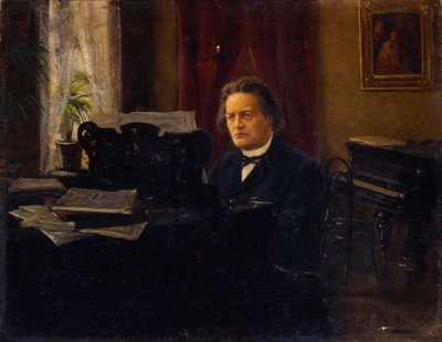 Retrato do compositor Anton Rubinstein, final do século XIX de Mikhail Yarovoy